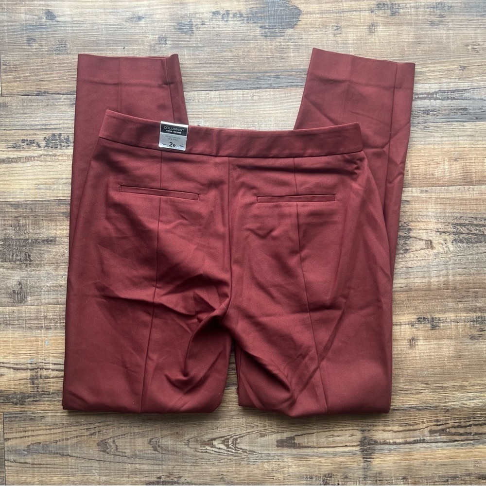 Express Columnist Womens Fitted Rust Ankle Mid Rise Dress Pants Sz 2R NWT - Picture 8 of 9